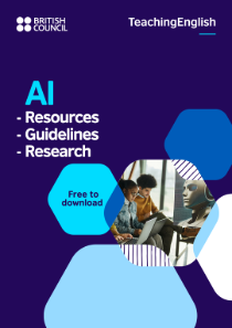 British Council logo. TeachingEnglish. AI Resources, guidelines, research. Free to down.